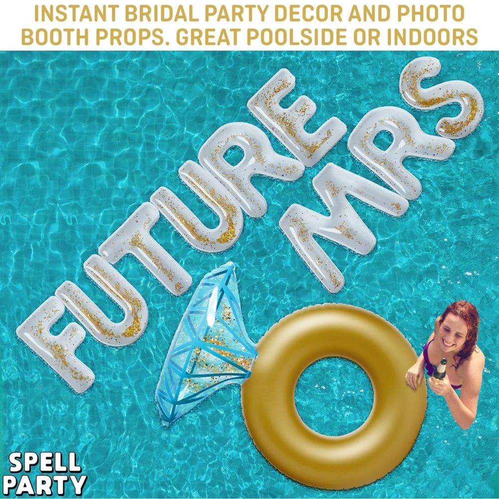 Spell Party Future Mrs Bachelorette Party Bridal Shower Inflatable Letters Ring